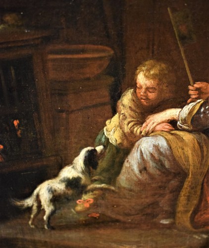Antiquités - Intérieur avec scène de toilette - Atelier de David Teniers II (1610-1690)